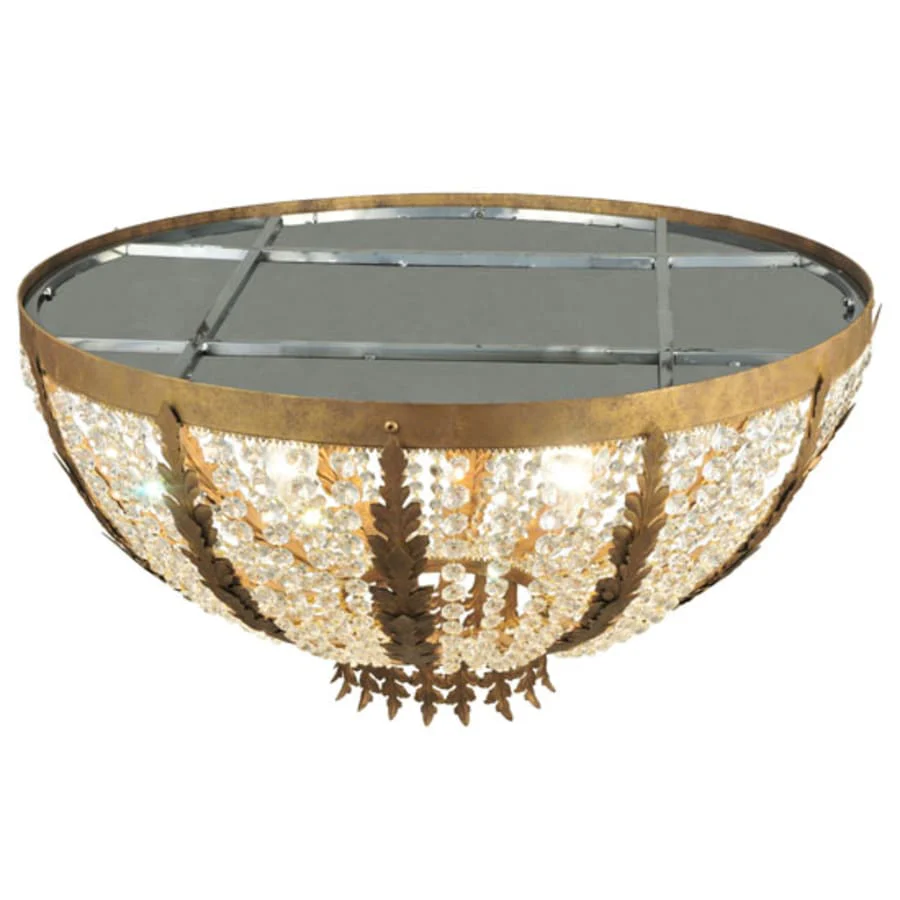 Meyda Tiffany Chrisanne 5 Light 33" Wide Flush Mount Bowl Ceiling Fixture - Pompeii Gold Finish - Image 3