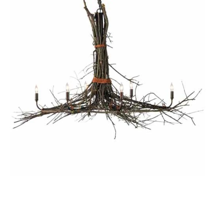 Meyda Tiffany Long Twigs 6 Light 36" Wide Ring Chandelier - Image 1
