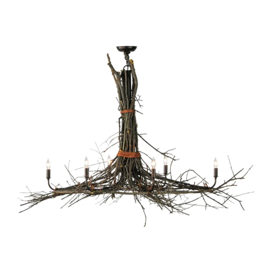Meyda Tiffany Long Twigs 6 Light 36" Wide Ring Chandelier - Image 2