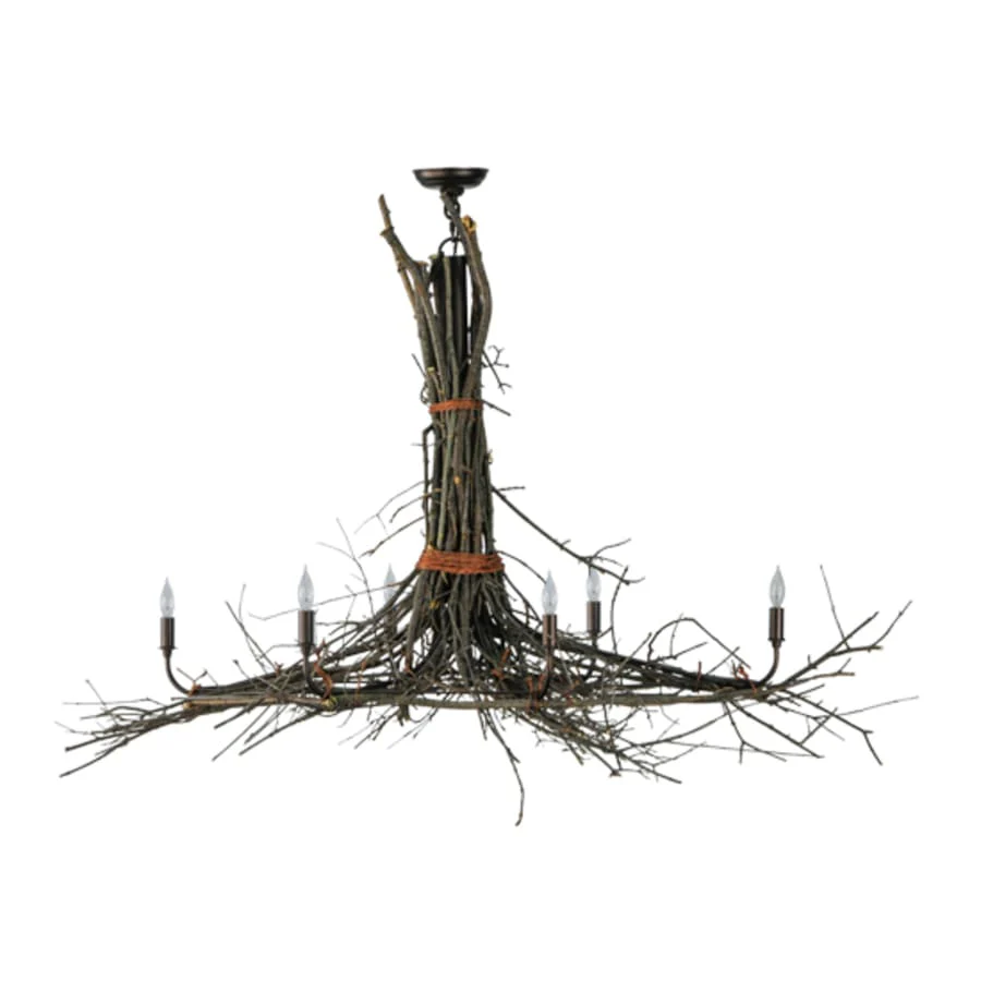 Meyda Tiffany Long Twigs 6 Light 36" Wide Ring Chandelier - Image 3