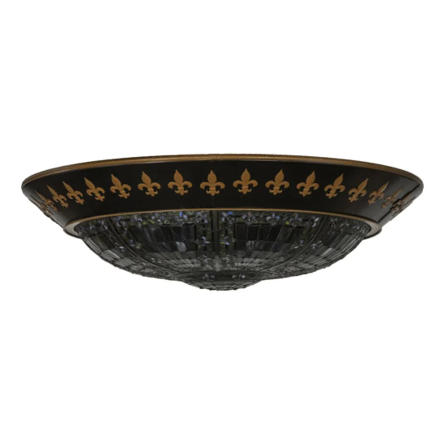 Meyda Tiffany Fleur-de-lis 8 Light 53" Wide Flush Mount Bowl Ceiling Fixture - Image 2