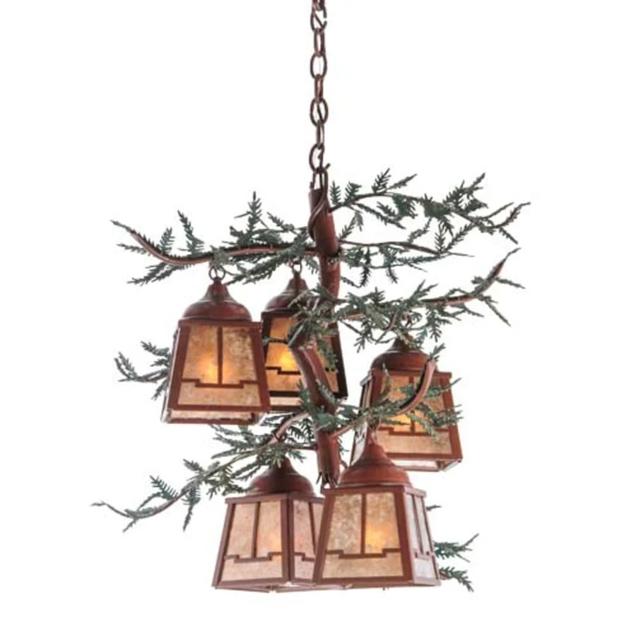 Meyda Tiffany Pine Branch Valley View 5 Light 28" Wide Chandelier - Image 1