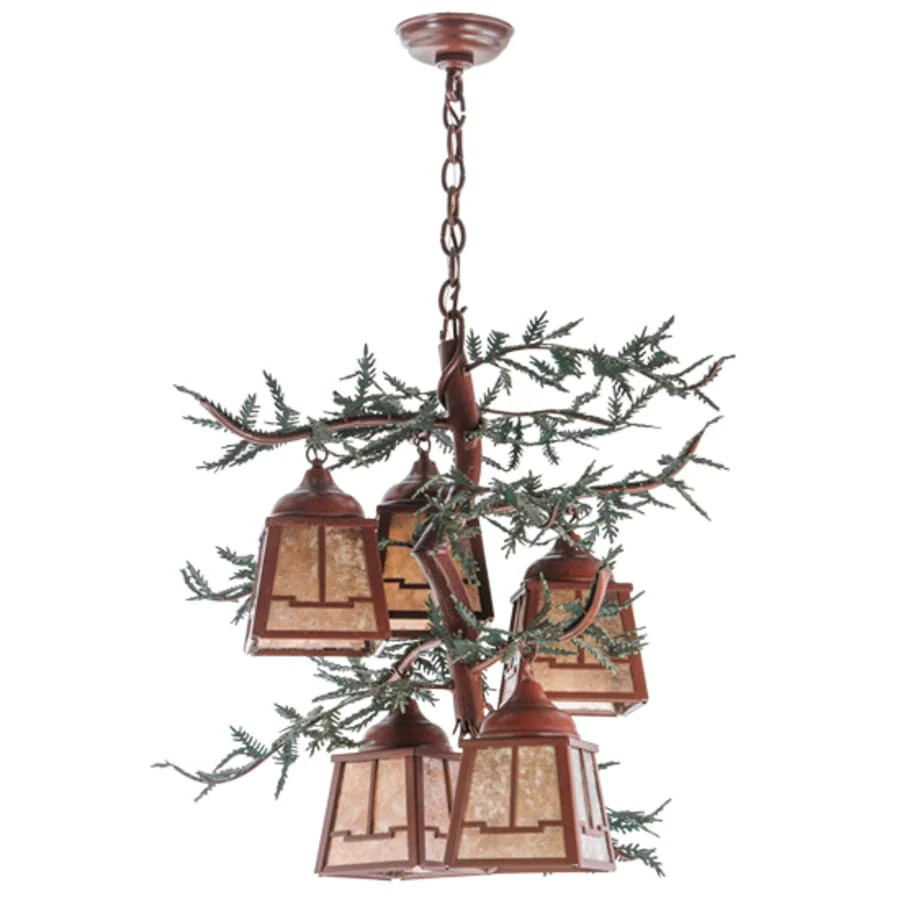 Meyda Tiffany Pine Branch Valley View 5 Light 28" Wide Chandelier - Image 3