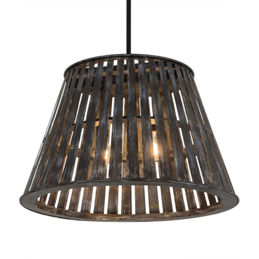 Meyda Tiffany Peach Basket 2 Light 31" Wide Wood Pendant - Image 3