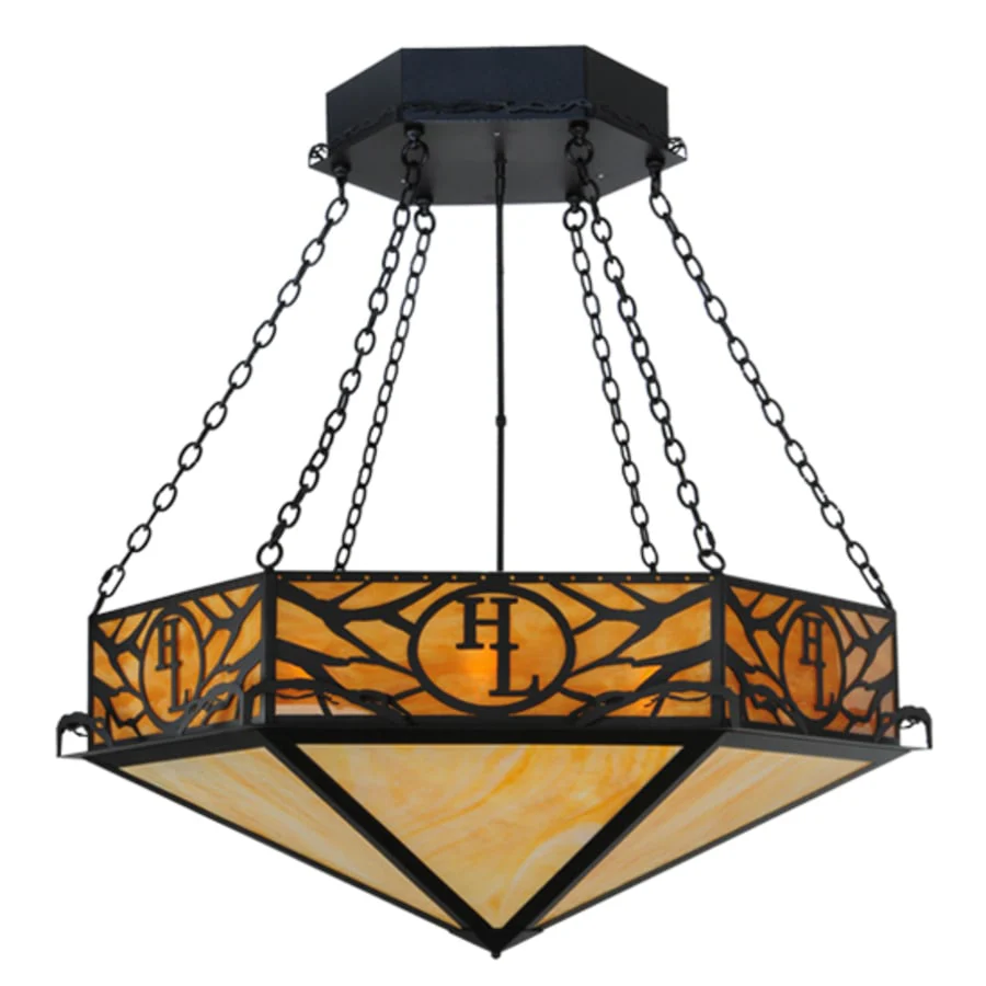 Meyda Tiffany Hexagon Logo 6 Light 48" Wide Pendant - Image 3