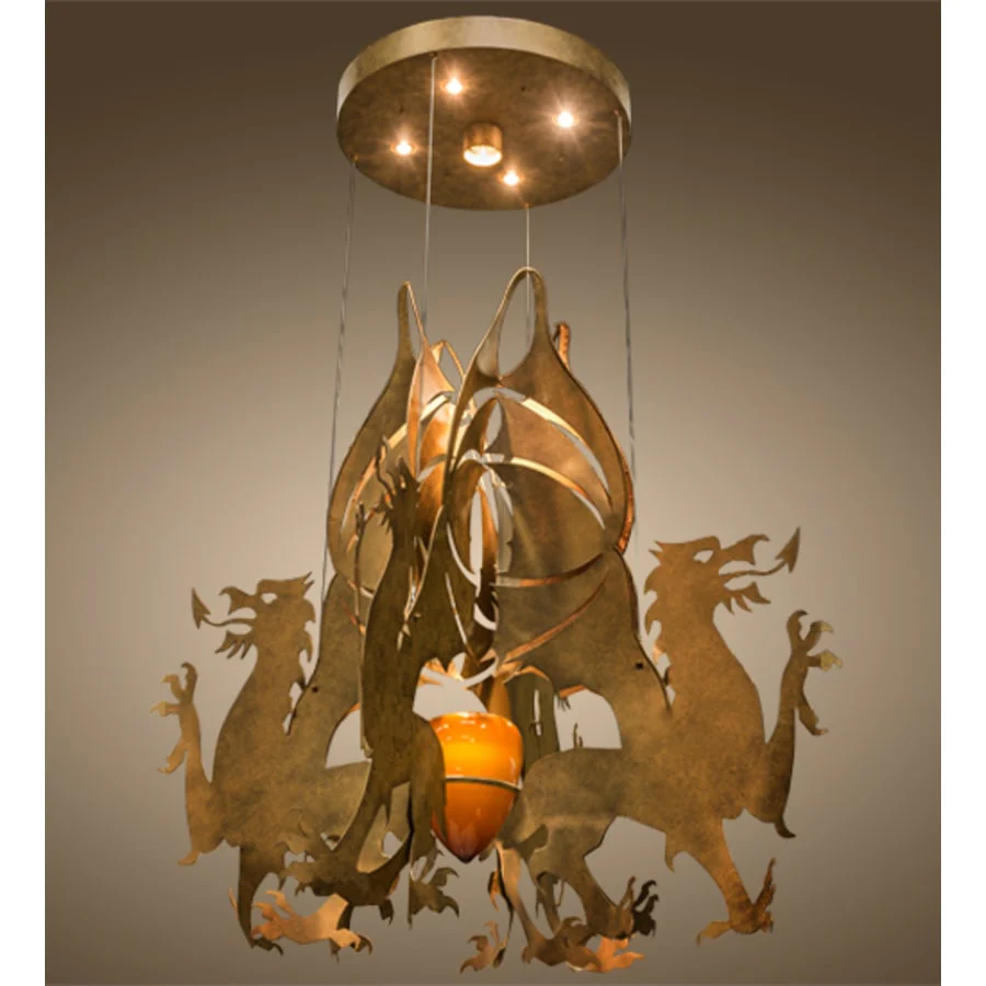 Meyda Tiffany Dragos 4 Light 80" Wide Abstract Pendant - Image 1