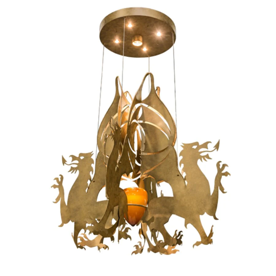 Meyda Tiffany Dragos 4 Light 80" Wide Abstract Pendant - Image 2