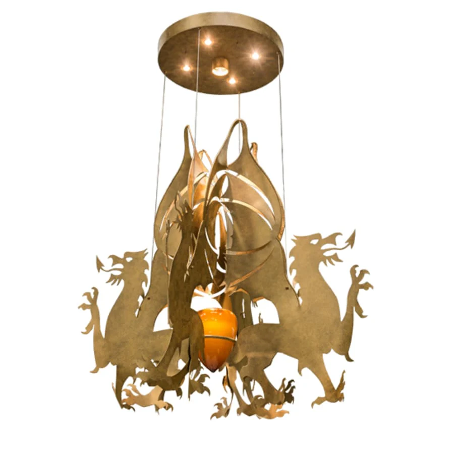 Meyda Tiffany Dragos 4 Light 80" Wide Abstract Pendant - Image 3