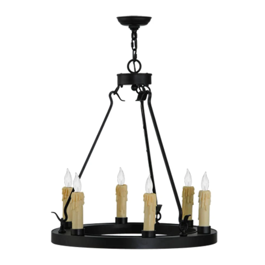 Meyda Tiffany Deina 6 Light 24" Wide Taper Candle Ring Chandelier - Image 3