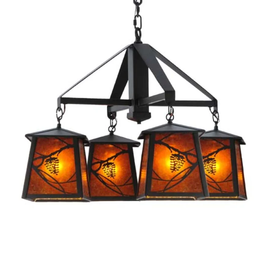 Meyda Tiffany Whispering Pines 4 Light 28" Wide Chandelier - Image 1