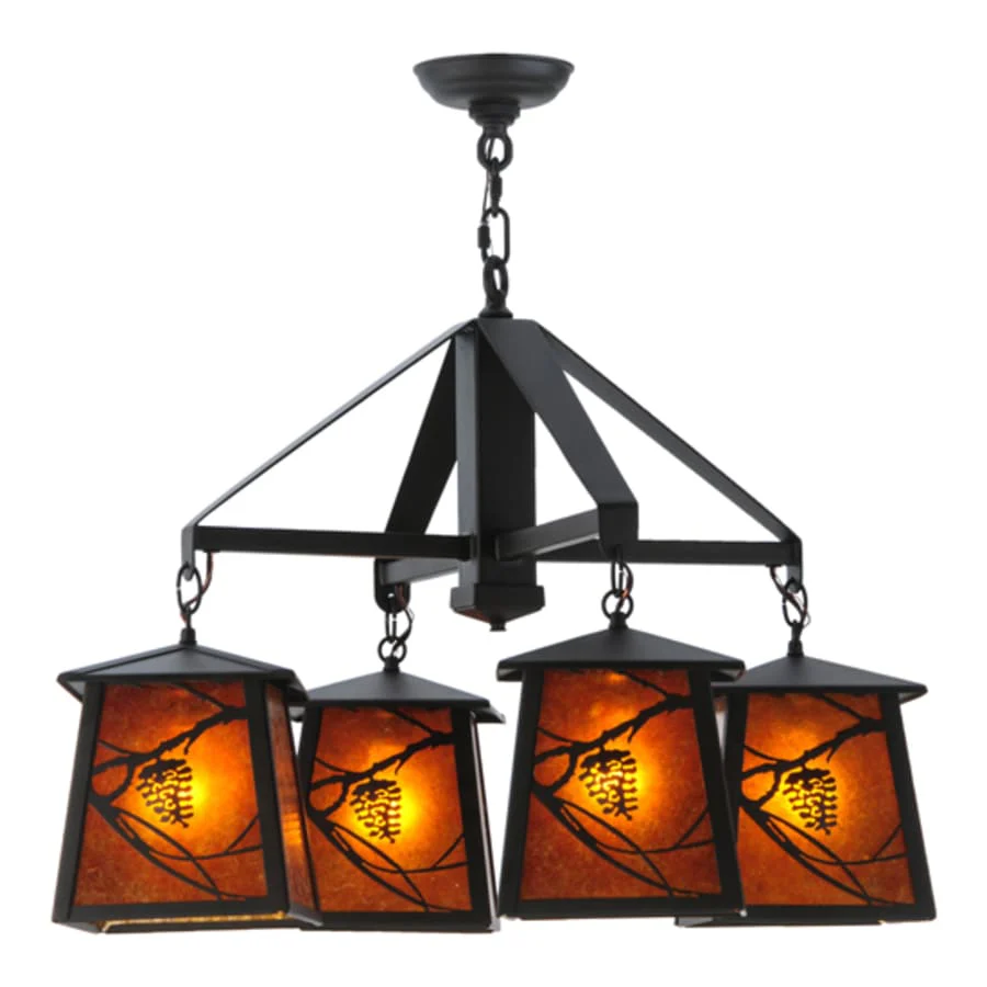 Meyda Tiffany Whispering Pines 4 Light 28" Wide Chandelier - Image 2