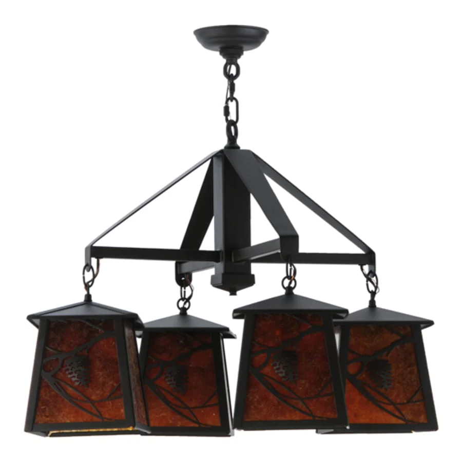 Meyda Tiffany Whispering Pines 4 Light 28" Wide Chandelier - Image 3
