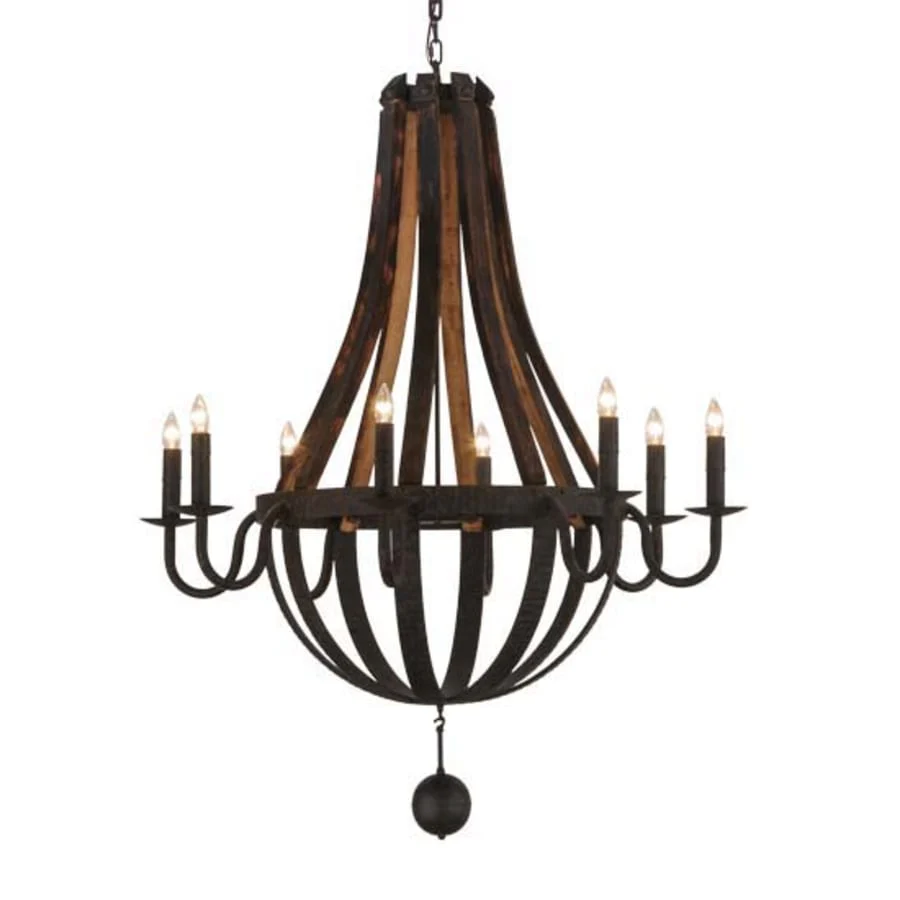 Meyda Tiffany Barrel Stave Madera 8 Light 45" Wide Taper Candle Empire Chandelier - Image 1