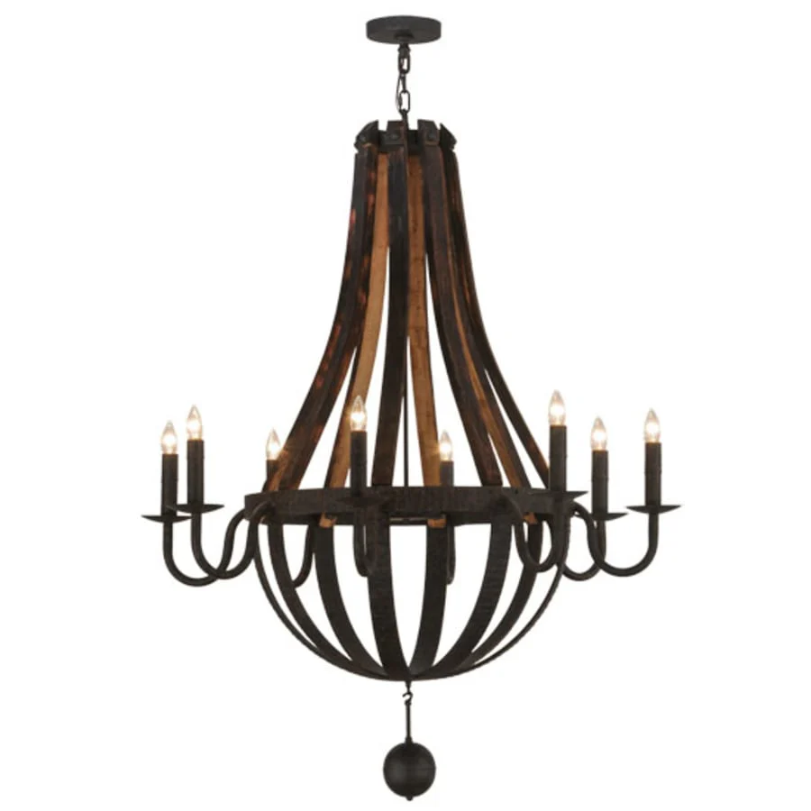 Meyda Tiffany Barrel Stave Madera 8 Light 45" Wide Taper Candle Empire Chandelier - Image 2
