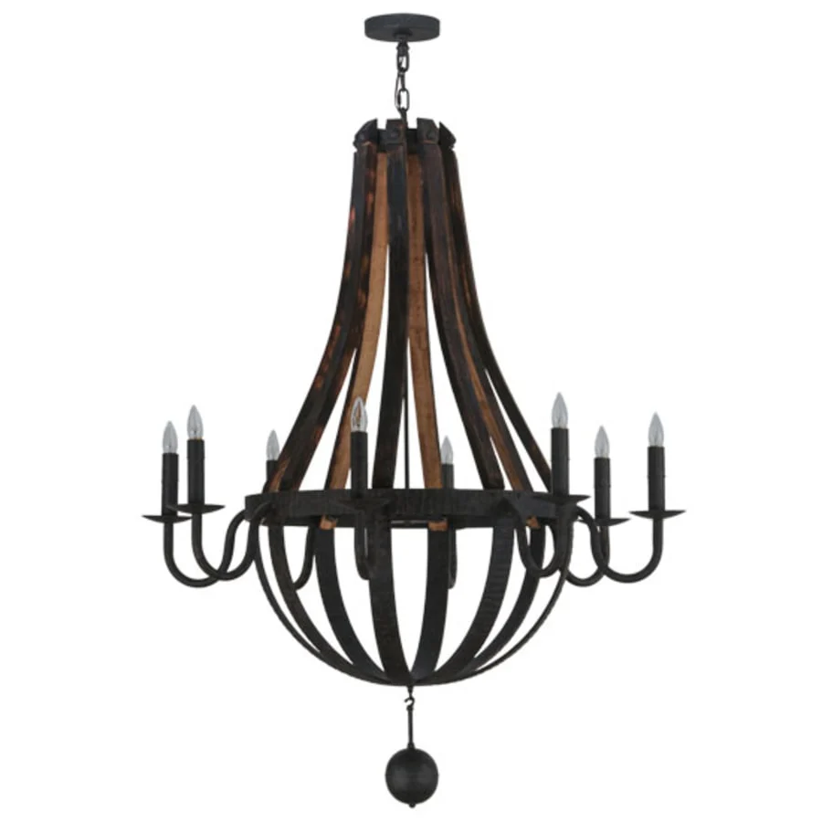 Meyda Tiffany Barrel Stave Madera 8 Light 45" Wide Taper Candle Empire Chandelier - Image 3