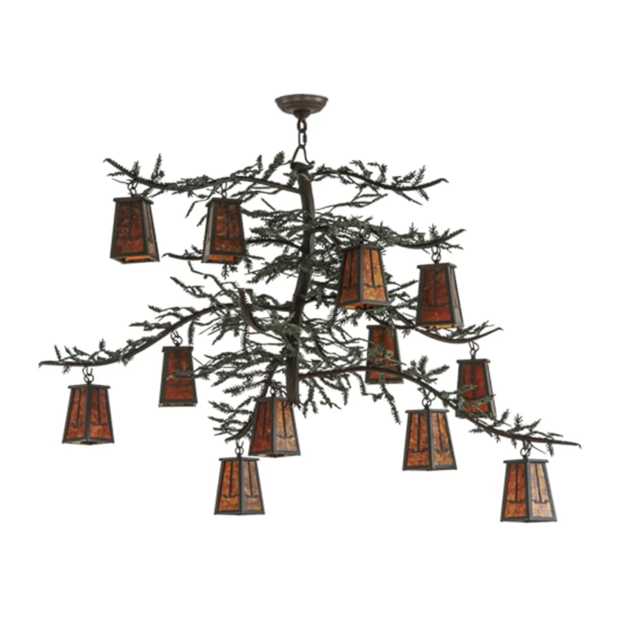 Meyda Tiffany Pine Branch Valley View 12 Light 53" Wide Chandelier - Image 3