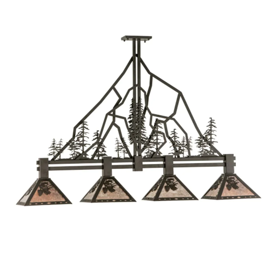 Meyda Tiffany Tall Pines 4 Light 60" Wide Linear Pendant - Image 1
