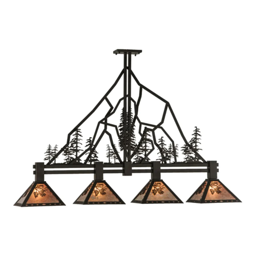 Meyda Tiffany Tall Pines 4 Light 60" Wide Linear Pendant - Image 3