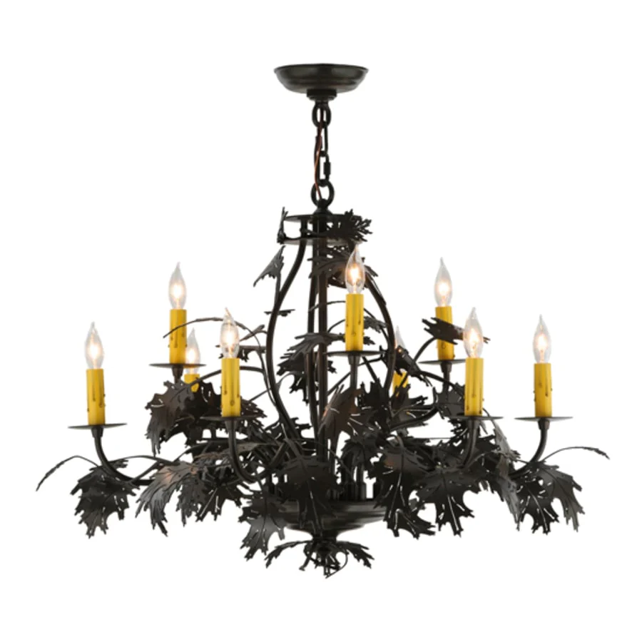 Meyda Tiffany Oak Leaf and Acorn 9 Light 32" Wide Taper Candle Style Chandelier - Image 2