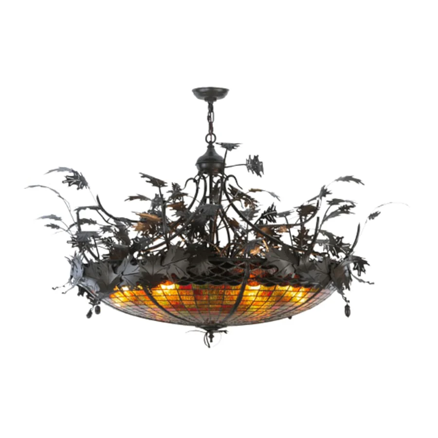 Meyda Tiffany Greenbriar Oak 6 Light 52" Wide Pendant - Image 3