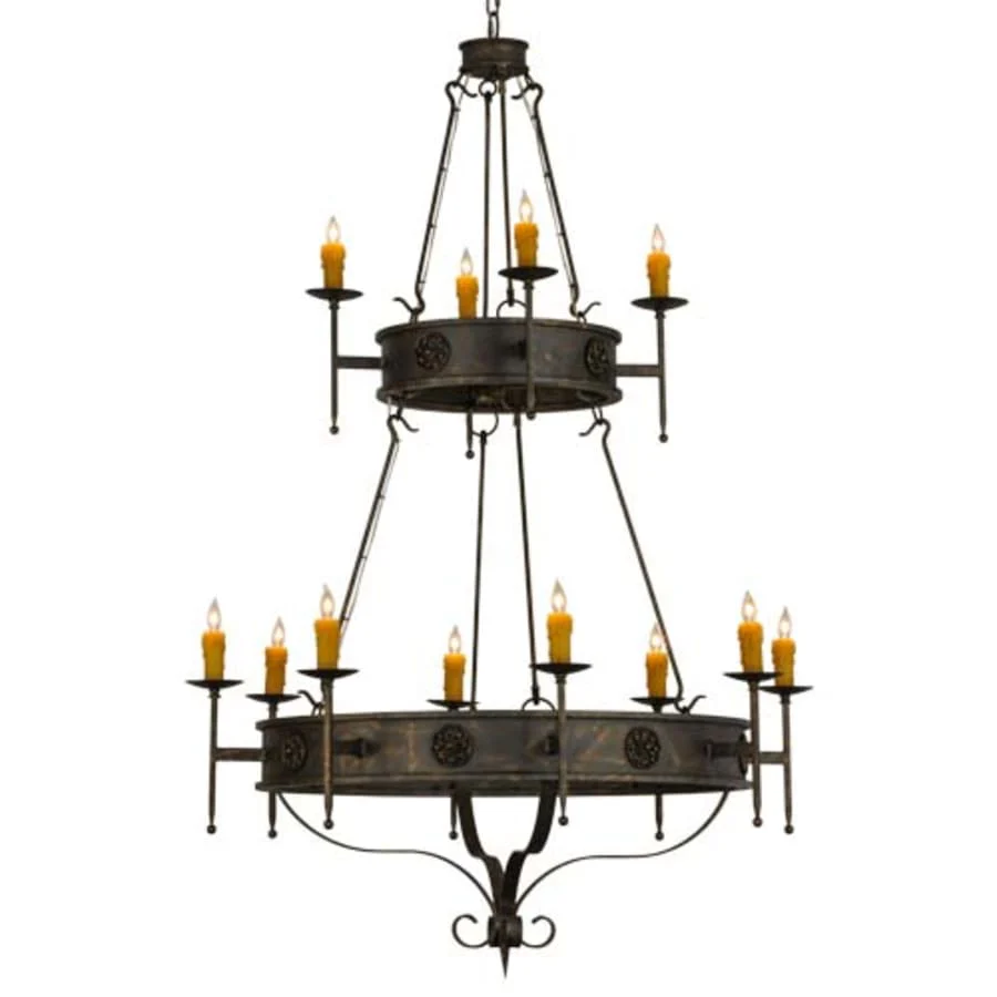 Meyda Tiffany Lorenzo 12 Light 48" Wide Taper Candle Ring Chandelier - Image 1