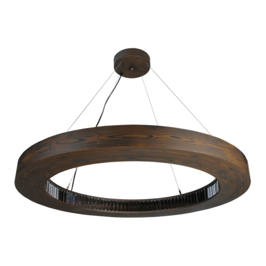 Meyda Tiffany Hickory Treasures 40" Wide Wood Pendant - Image 3