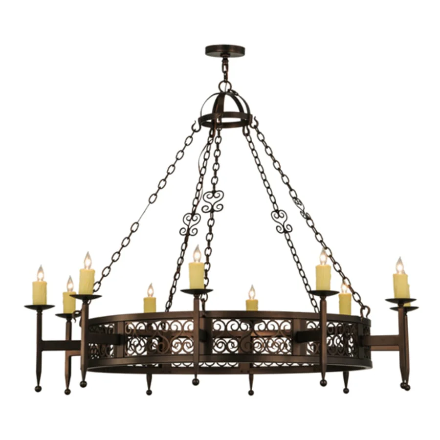 Meyda Tiffany Toscano 10 Light 60" Wide Taper Candle Ring Chandelier - Image 2