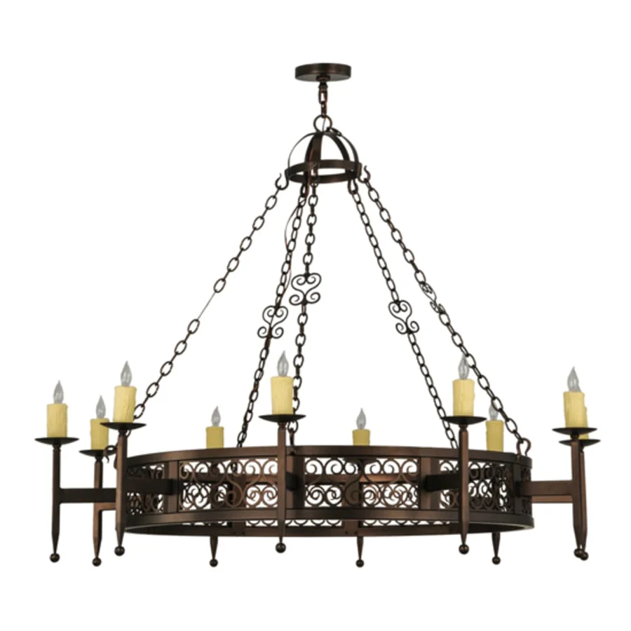 Meyda Tiffany Toscano 10 Light 60" Wide Taper Candle Ring Chandelier - Image 3