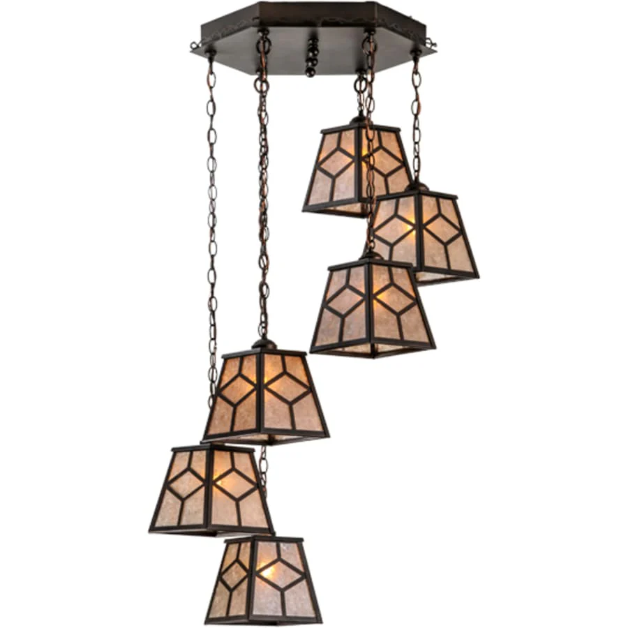 Meyda Tiffany Craftsman 6 Light 27" Wide Multi Light Pendant - Image 1
