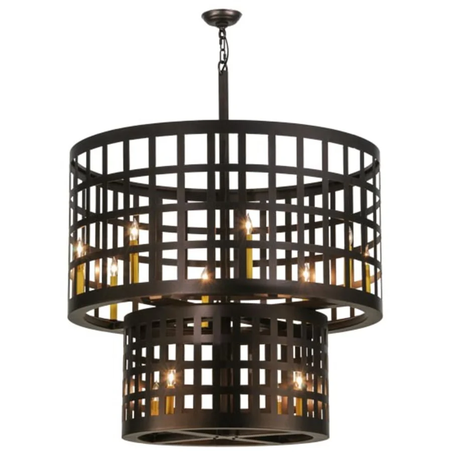 Meyda Tiffany Cilindro Golpe 12 Light 40" Wide Cage Pendant - Image 1