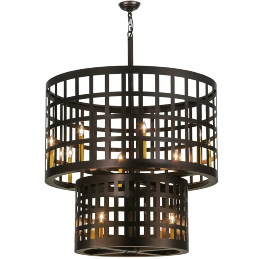 Meyda Tiffany Cilindro Golpe 12 Light 40" Wide Cage Pendant - Image 3