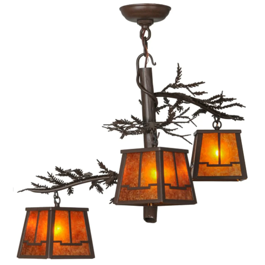 Meyda Tiffany Pine Branch Valley View 3 Light 28" Wide Chandelier - Image 2