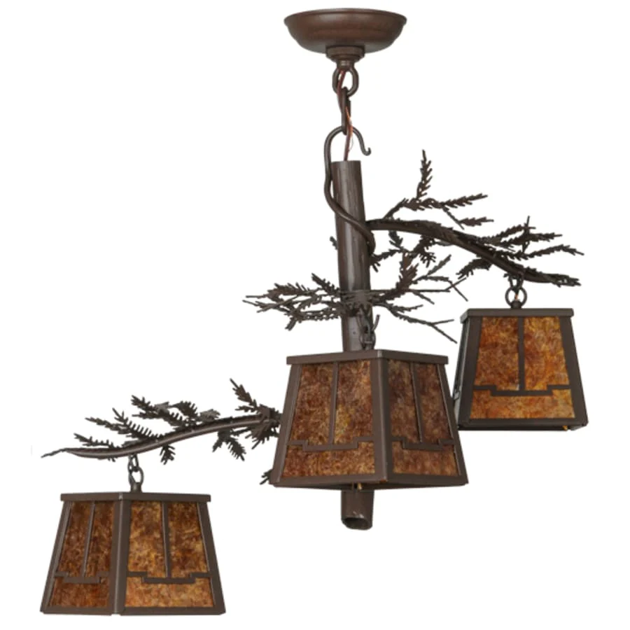 Meyda Tiffany Pine Branch Valley View 3 Light 28" Wide Chandelier - Image 3