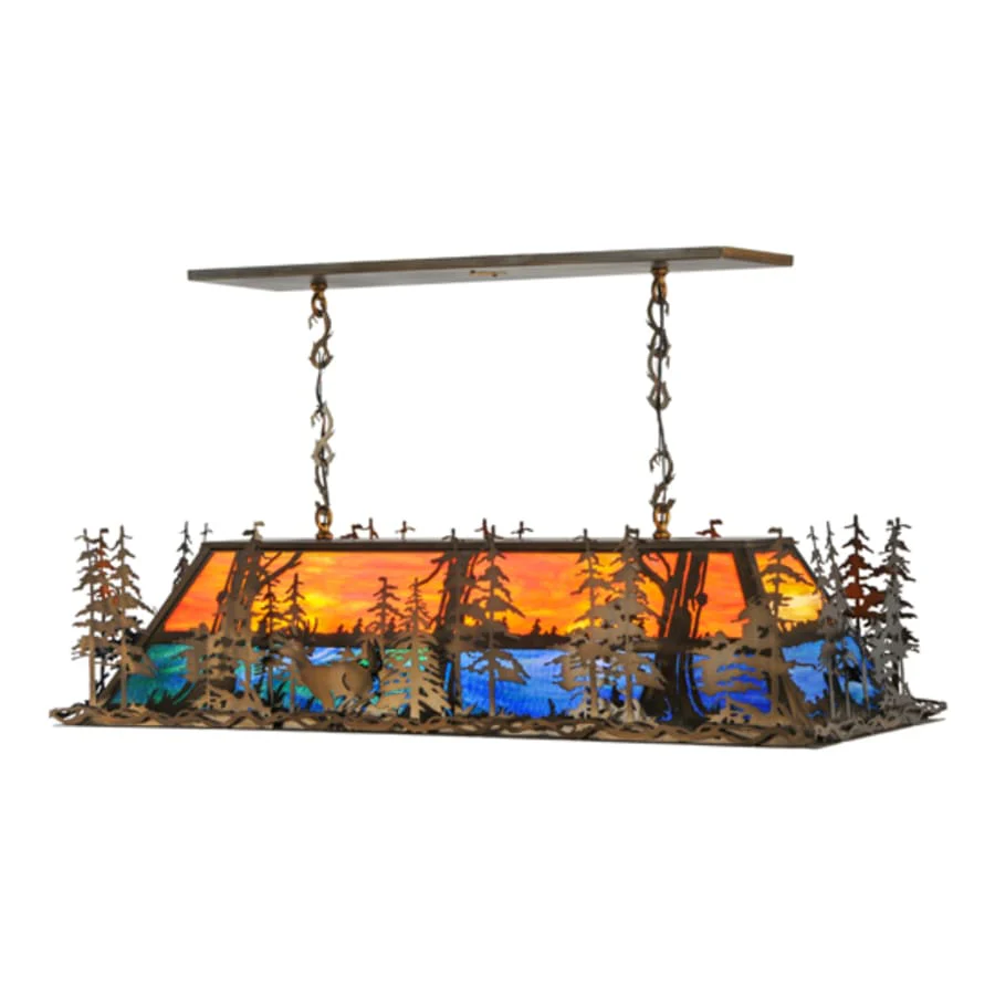 Meyda Tiffany Deer Through the Trees 9 Light 51" Wide Linear Pendant - Image 3