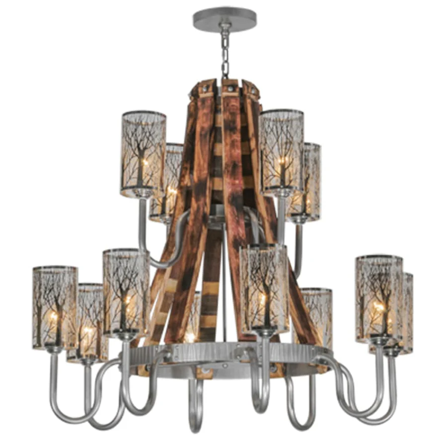 Meyda Tiffany Barrel Stave 12 Light 44" Wide Chandelier - Image 2
