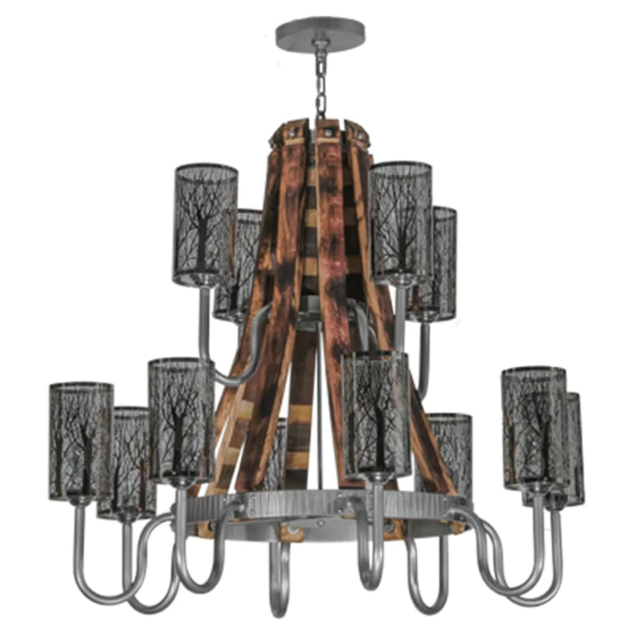 Meyda Tiffany Barrel Stave 12 Light 44" Wide Chandelier - Image 3