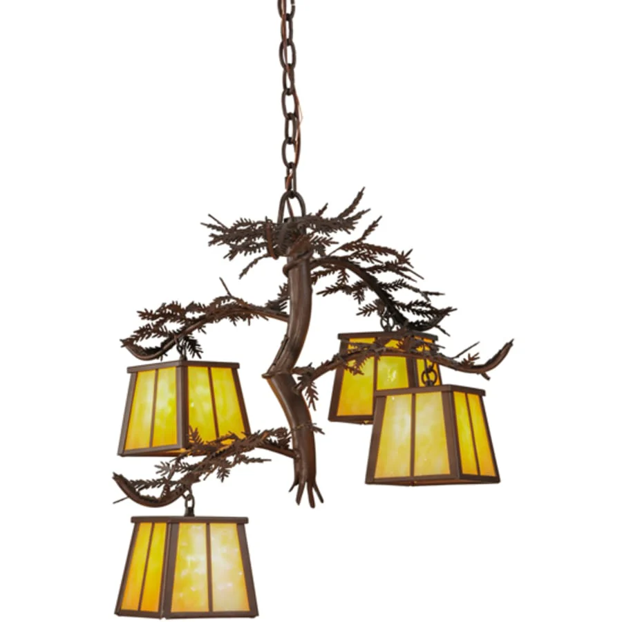 Meyda Tiffany Pine Branch 4 Light 28" Wide Chandelier - Image 2