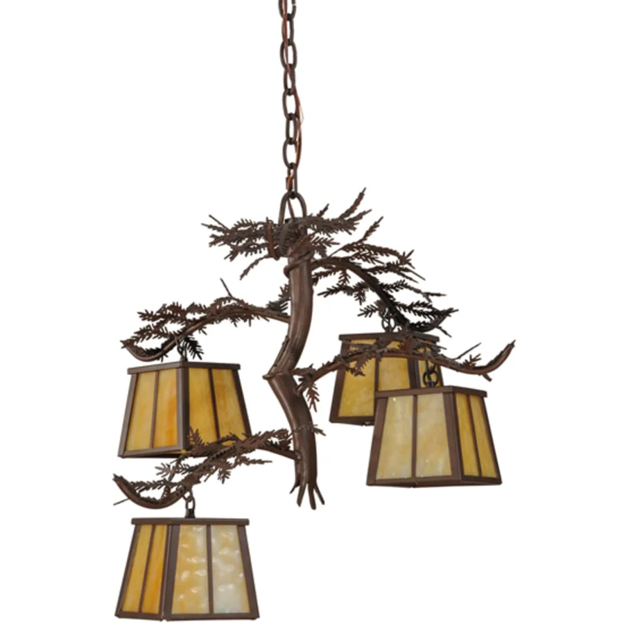 Meyda Tiffany Pine Branch 4 Light 28" Wide Chandelier - Image 3