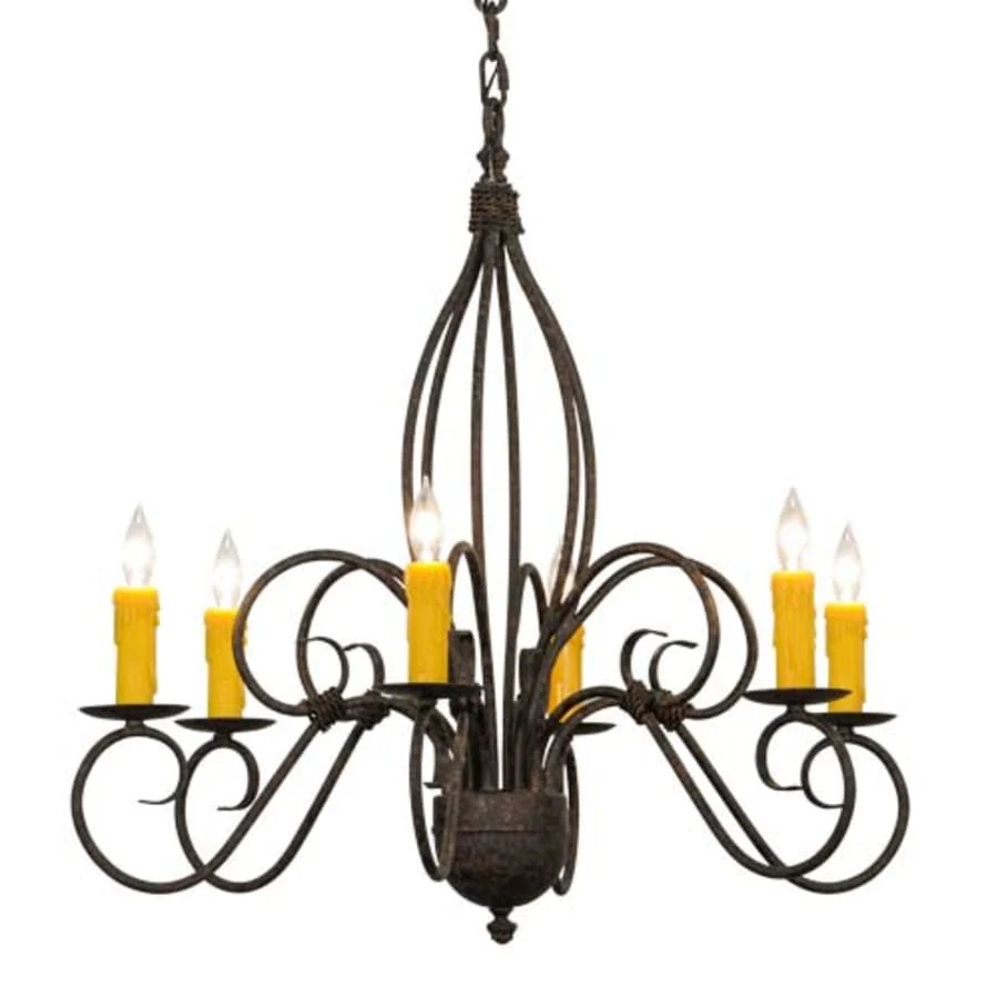 Meyda Tiffany Squire 6 Light 28" Wide Taper Candle Style Chandelier - Image 1