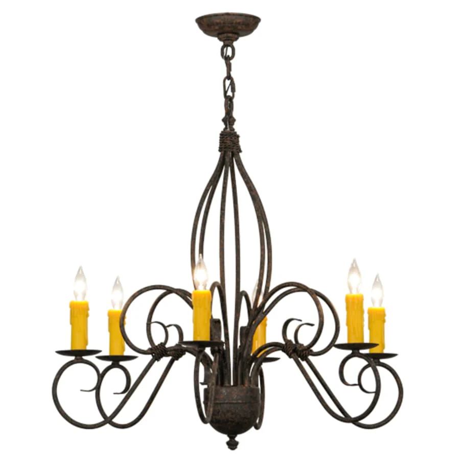 Meyda Tiffany Squire 6 Light 28" Wide Taper Candle Style Chandelier - Image 2