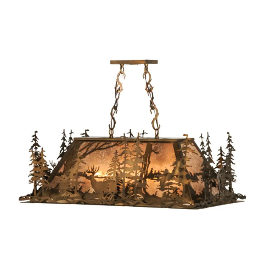 Meyda Tiffany Deer through the Trees 5 Light 34" Wide Linear Pendant - Image 2