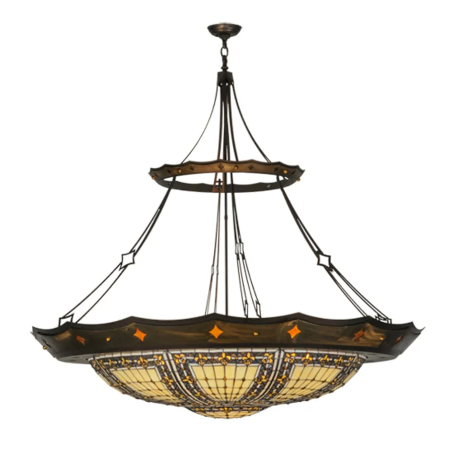 Meyda Tiffany Fleur-de-lis 10 Light 57" Wide Pendant - Image 2