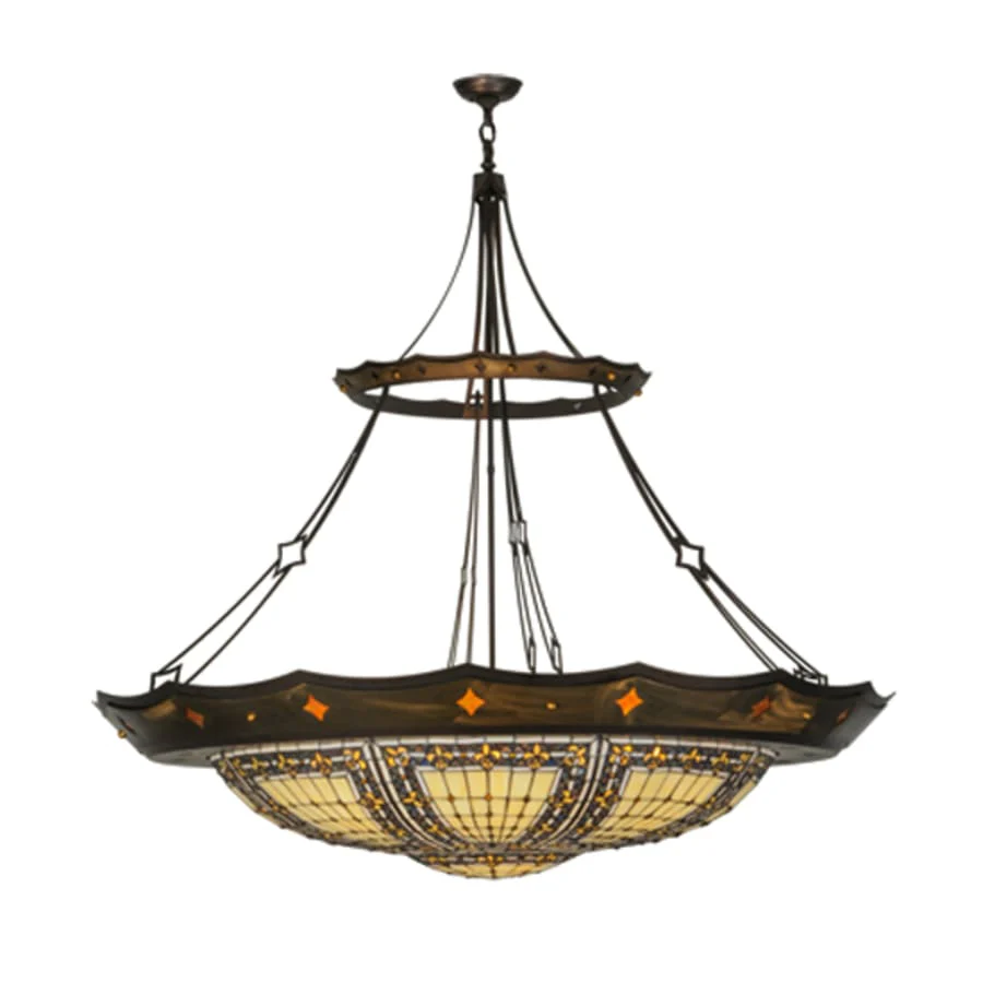 Meyda Tiffany Fleur-de-lis 10 Light 57" Wide Pendant - Image 3