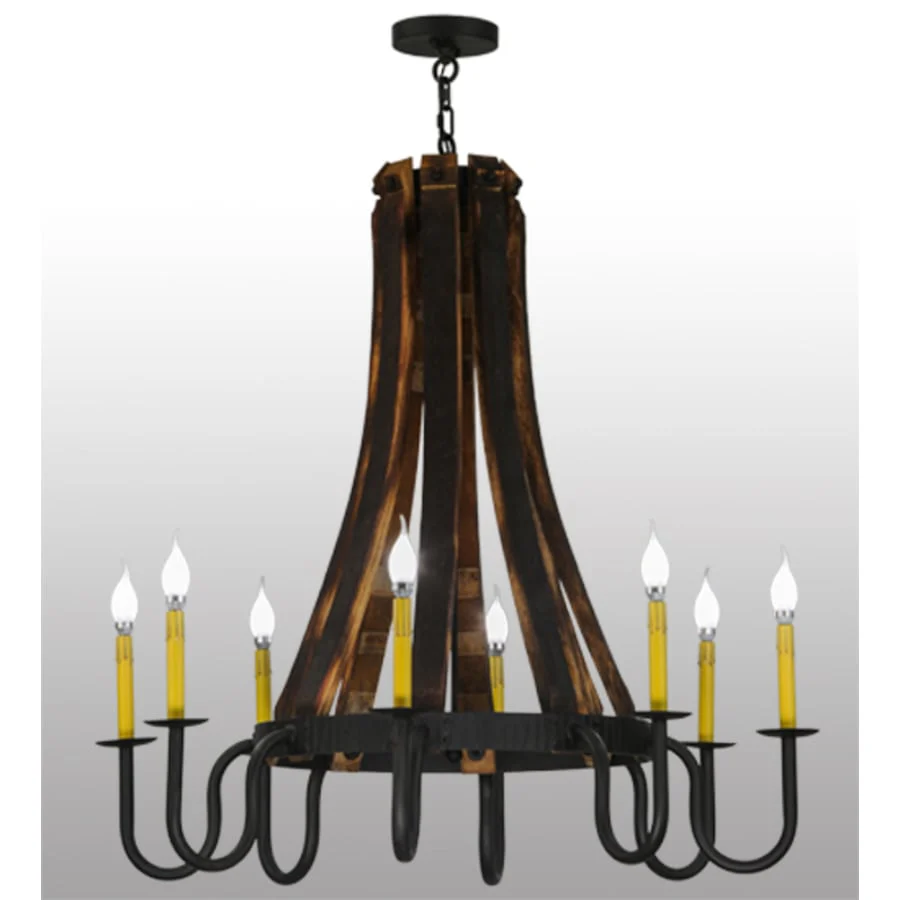 Meyda Tiffany Barrel Stave Madera 8 Light 40" Wide Taper Candle Style Chandelier - Image 2