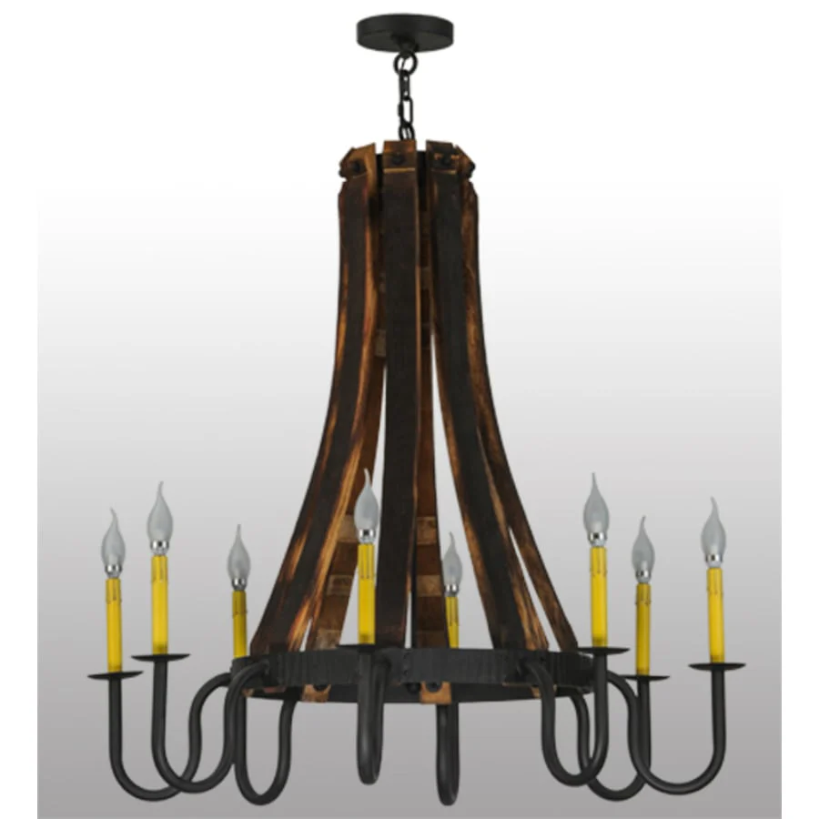 Meyda Tiffany Barrel Stave Madera 8 Light 40" Wide Taper Candle Style Chandelier - Image 3