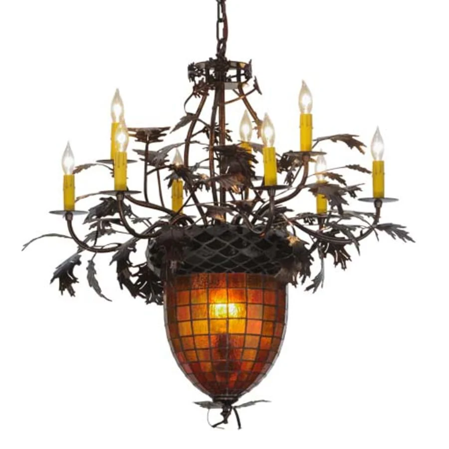 Meyda Tiffany Greenbriar Oak 11 Light 32" Wide Taper Candle Style Chandelier - Image 1