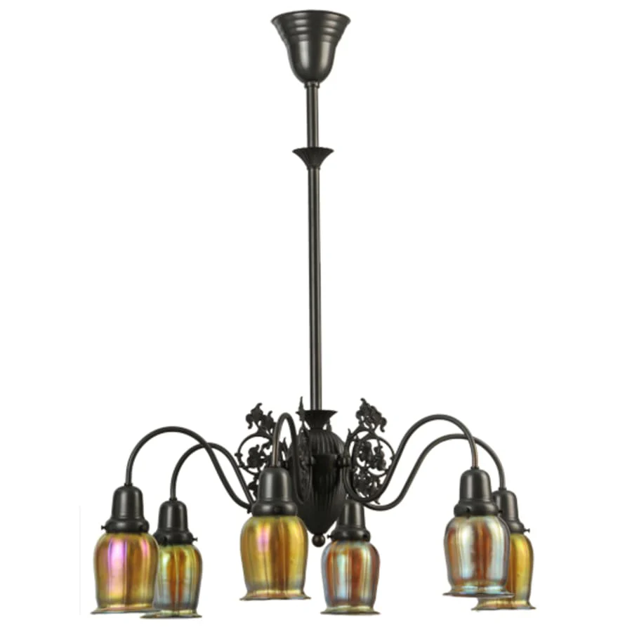 Meyda Tiffany Favrile 6 Light 28" Wide Chandelier - Image 3