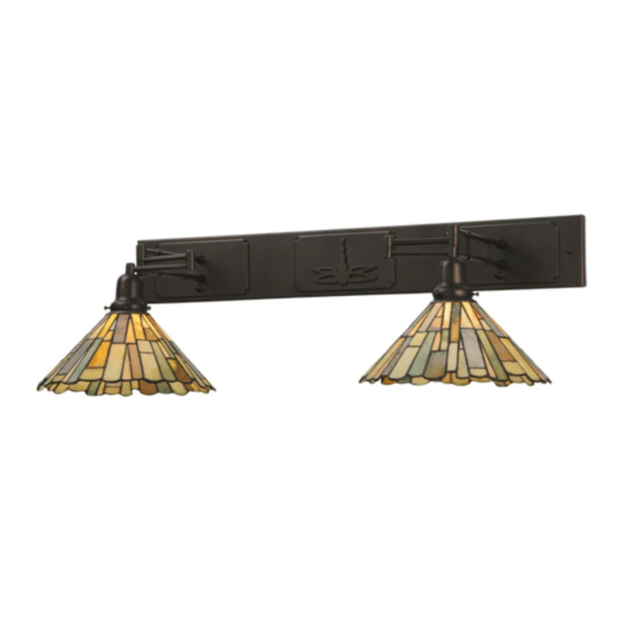 Meyda Tiffany Delta 2 Light 13" Tall Wall Sconce - Image 1