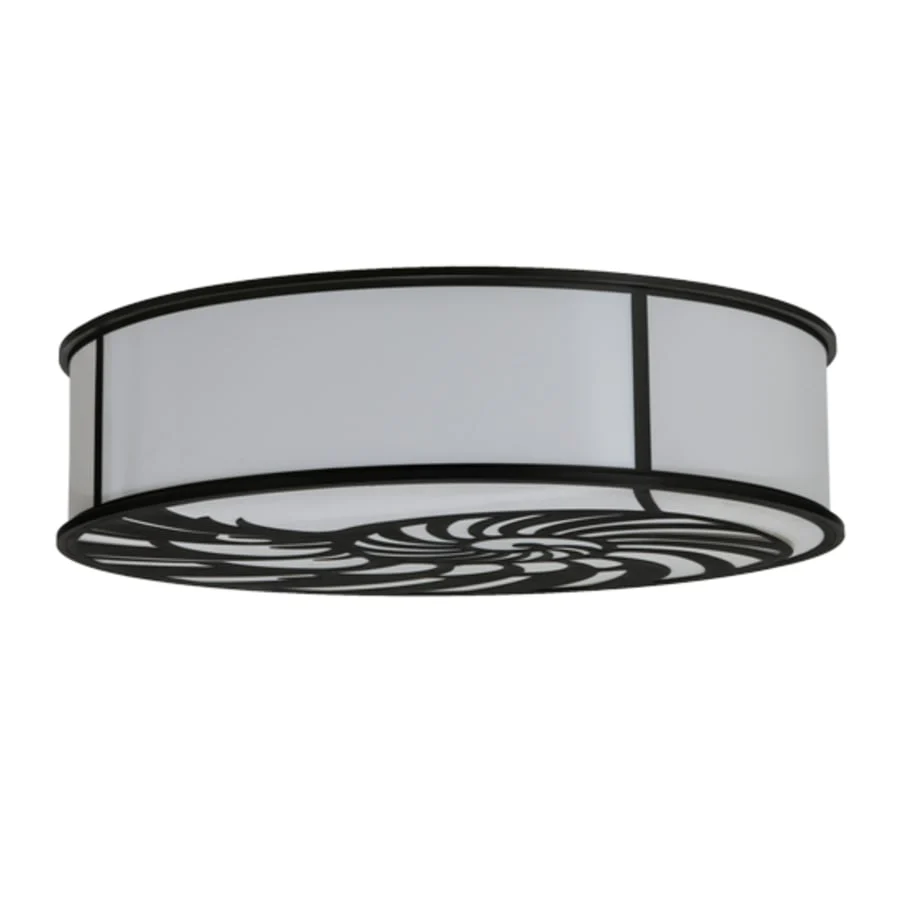 Meyda Tiffany Nautilus 10 Light 60" Wide Flush Mount Drum Ceiling Fixture - Textured Black Finish - Image 2