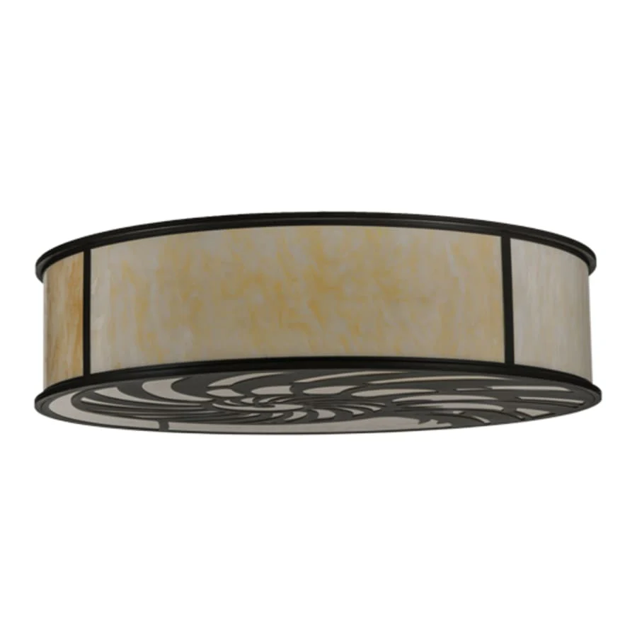 Meyda Tiffany Nautilus 10 Light 60" Wide Flush Mount Drum Ceiling Fixture - Blackwash Finish - Image 2